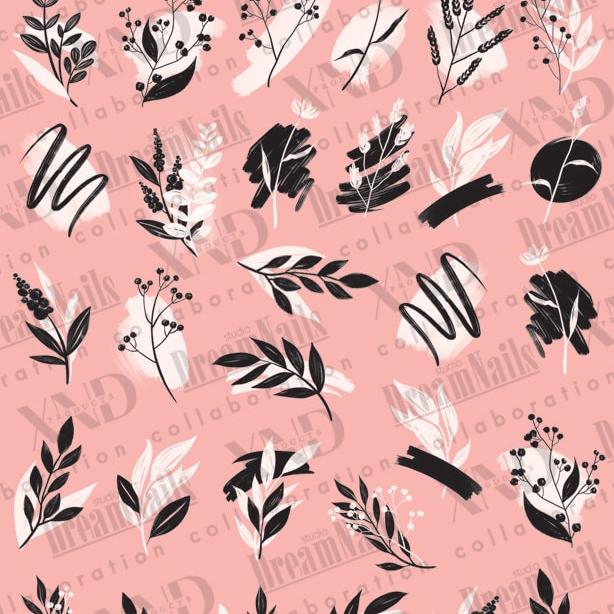 TM-1308 / Nail Decal 2D/ Floral & Plants /Foliage - Xochi Nail Designs LLC