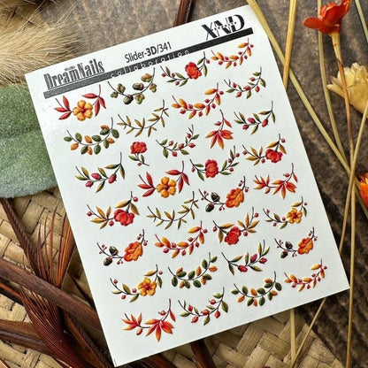 3D/341 / Nail Decal 3D / Fall Nail Designs, Fall Leaves - Xochi Nail Designs LLC