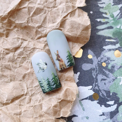 TM-1302 / Nail Decal 2D Winter Scene/Foliage/ Winter - Xochi Nail Designs LLC