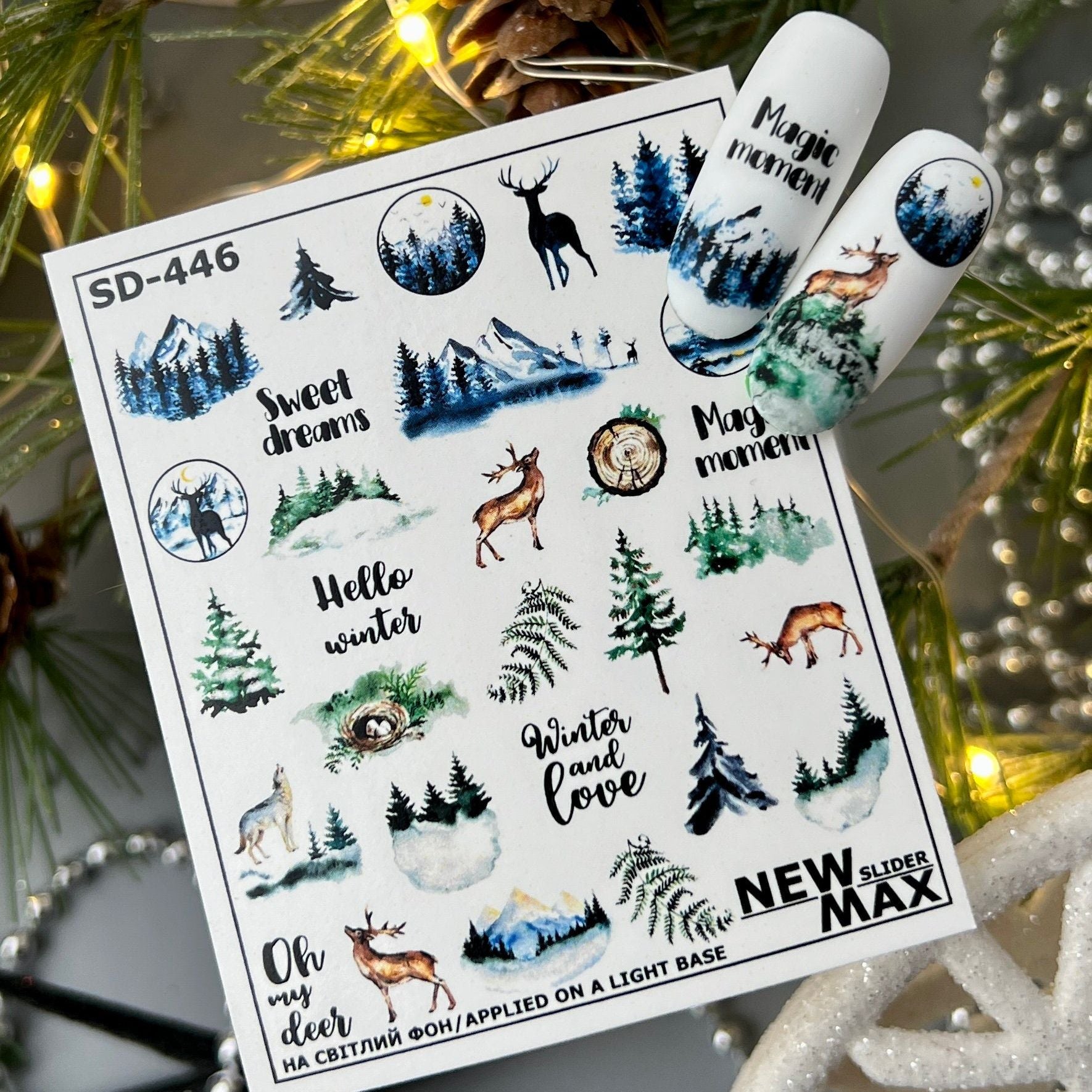 SD-446 / Nail Decal 2D / Winter - Xochi Nail Designs LLC