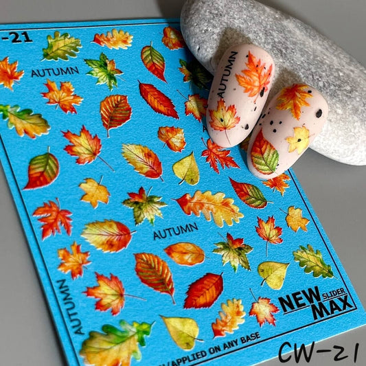 XND Products Nail Decal 2D Fall / Fall Leaves/ Maple Leaf/ Autum/ Maple Leaf/ Foliage/ Water Decals/ Water Stickers/ Nail Art