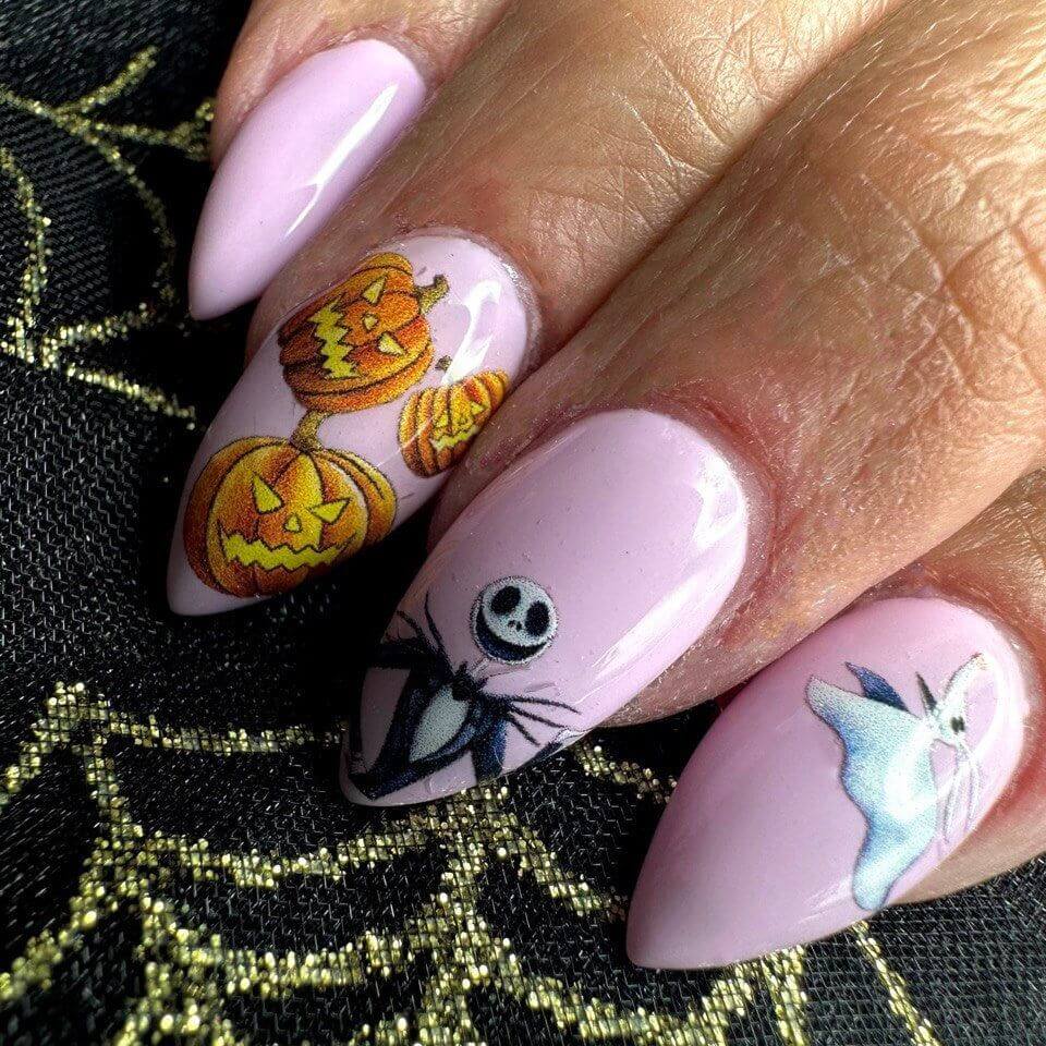 CL-05 / Nail Decal 2D Jack inspired / Skellington / Halloween - Xochi Nail Designs LLC