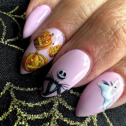 CL-05 / Nail Decal 2D Jack inspired / Skellington / Halloween - Xochi Nail Designs LLC