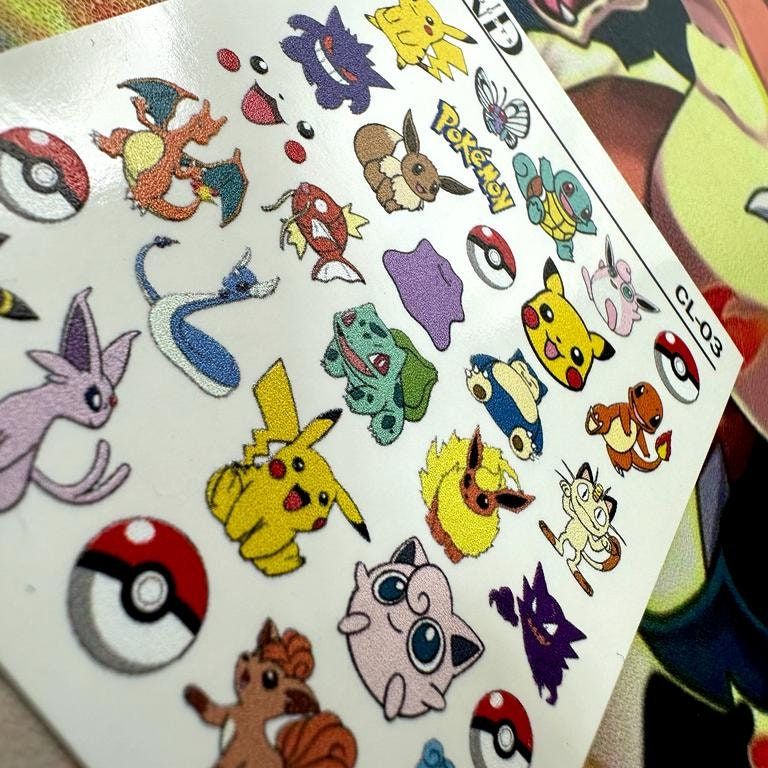 CL-03 / Nail Decal 2D Pokemon / Pokemon Nail - Xochi Nail Designs LLC