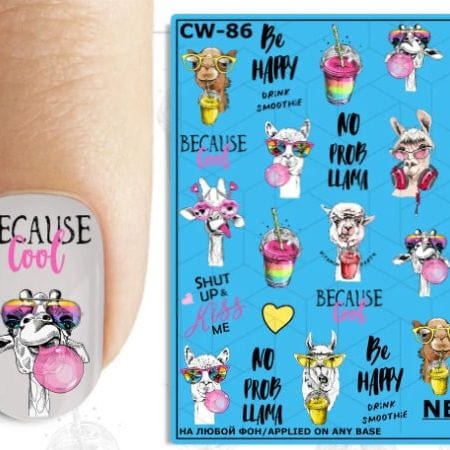 New Max 2D Nail Decal CW-86 / Nail Decals 2D, Nail Art/ Pop Art Nails