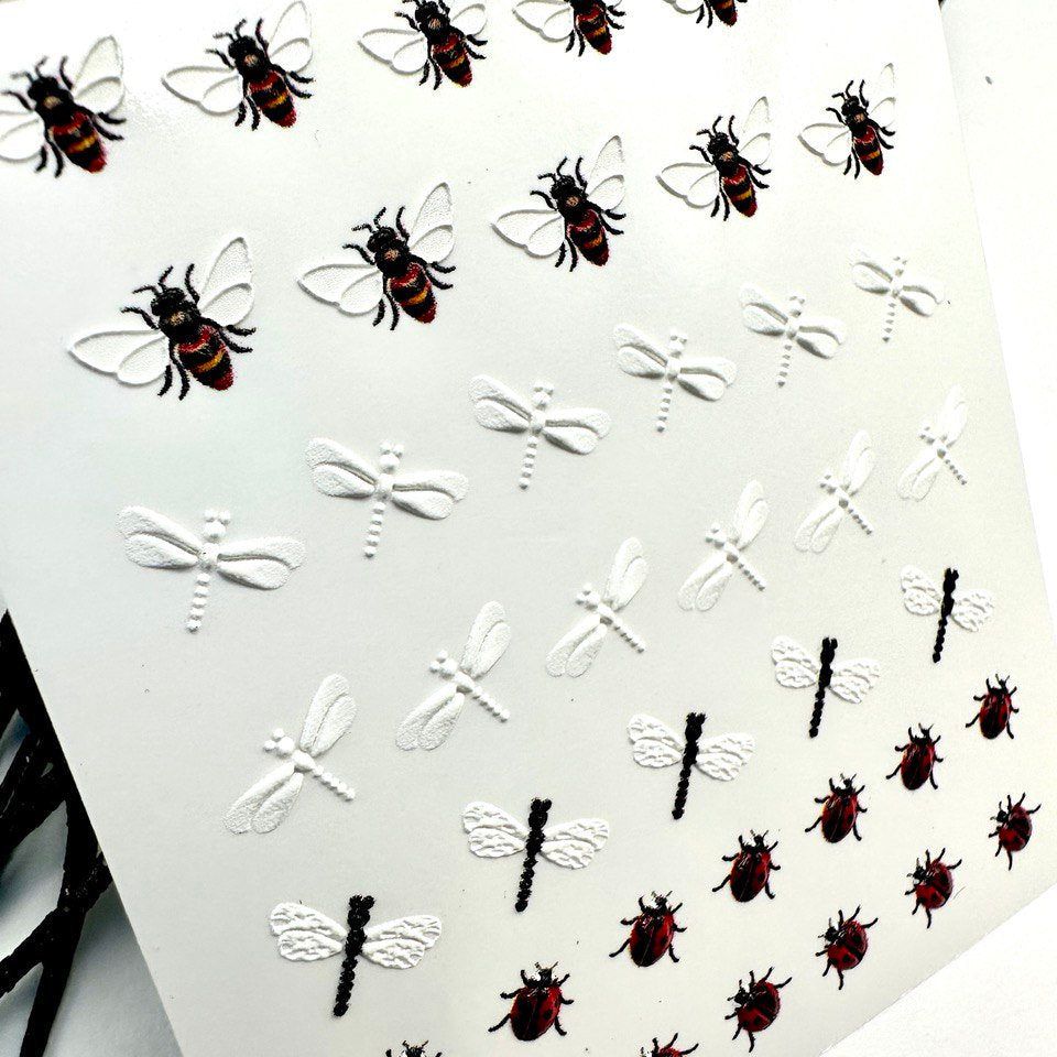 3D/110 Nail Decal 3D / Bees/ Spring/ Ladybugs - Xochi Nail Designs LLC