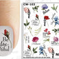 CW-103 / Nail Decal 2D/ Flowers/ Believe/ Love - Xochi Nail Designs LLC