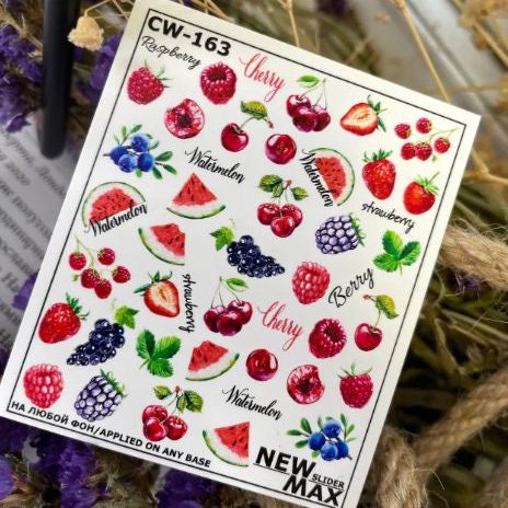 CW-163 / Nail Decal 2D/ Fruits - Xochi Nail Designs LLC