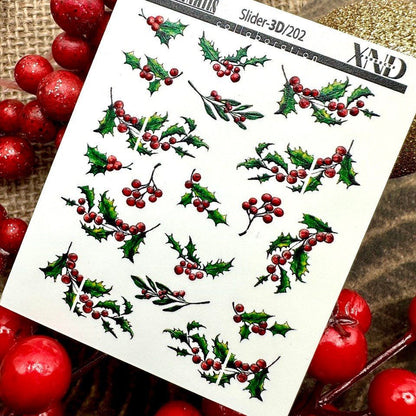 3D/202 3D Nail Decal / Christmas - Xochi Nail Designs LLC