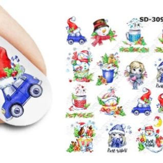 SD-309 / Nail Decal 2D/Winter Nails/ Snowman/Christmas Nails - Xochi Nail Designs LLC