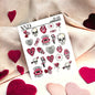 CL-22 / Nail Decal 2D Dark Spooky Valentine's/ Creepy Valentine’s Day - Xochi Nail Designs LLC