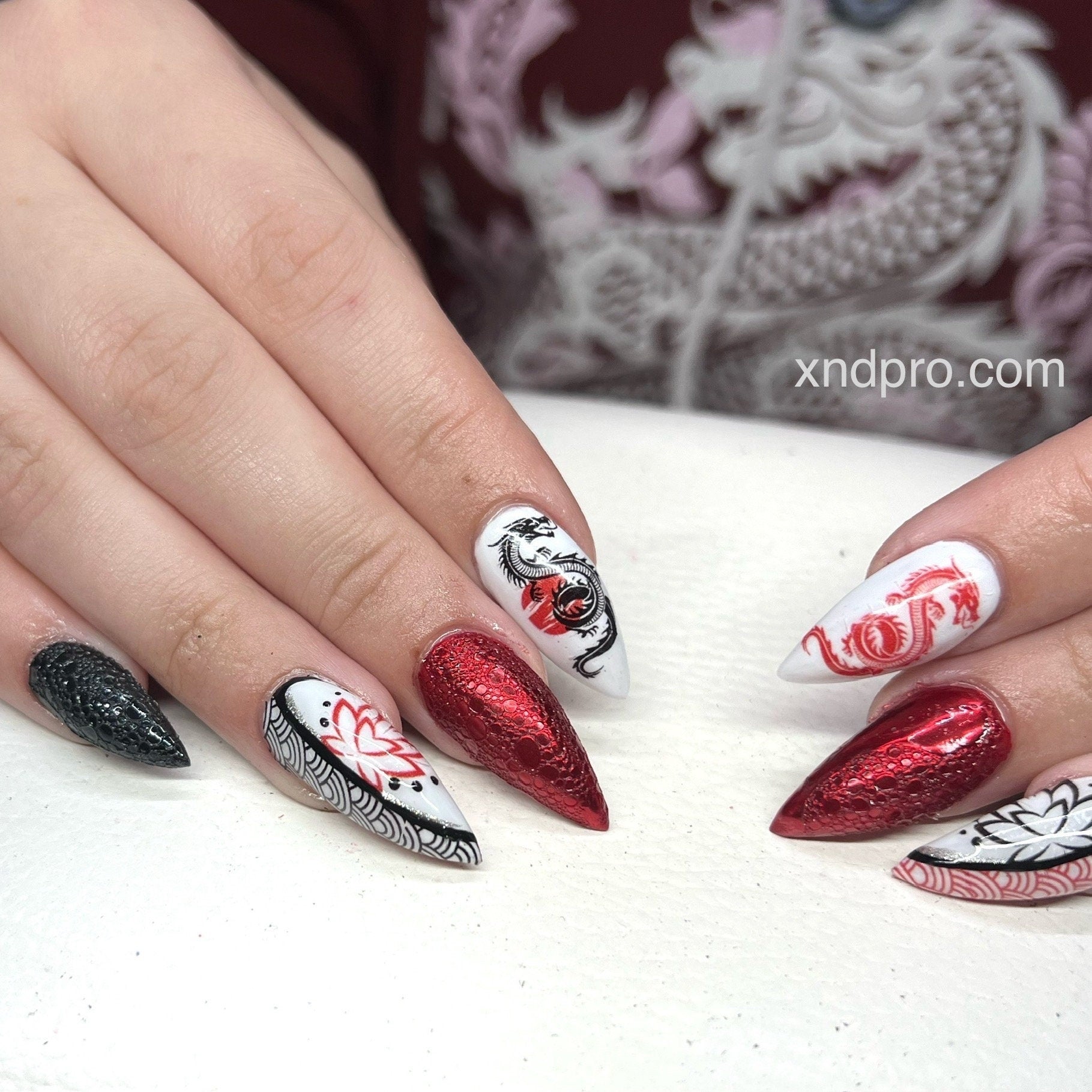 OWB-02 / Nail Decal 2D /Chinese New Year / Dragons - Xochi Nail Designs LLC