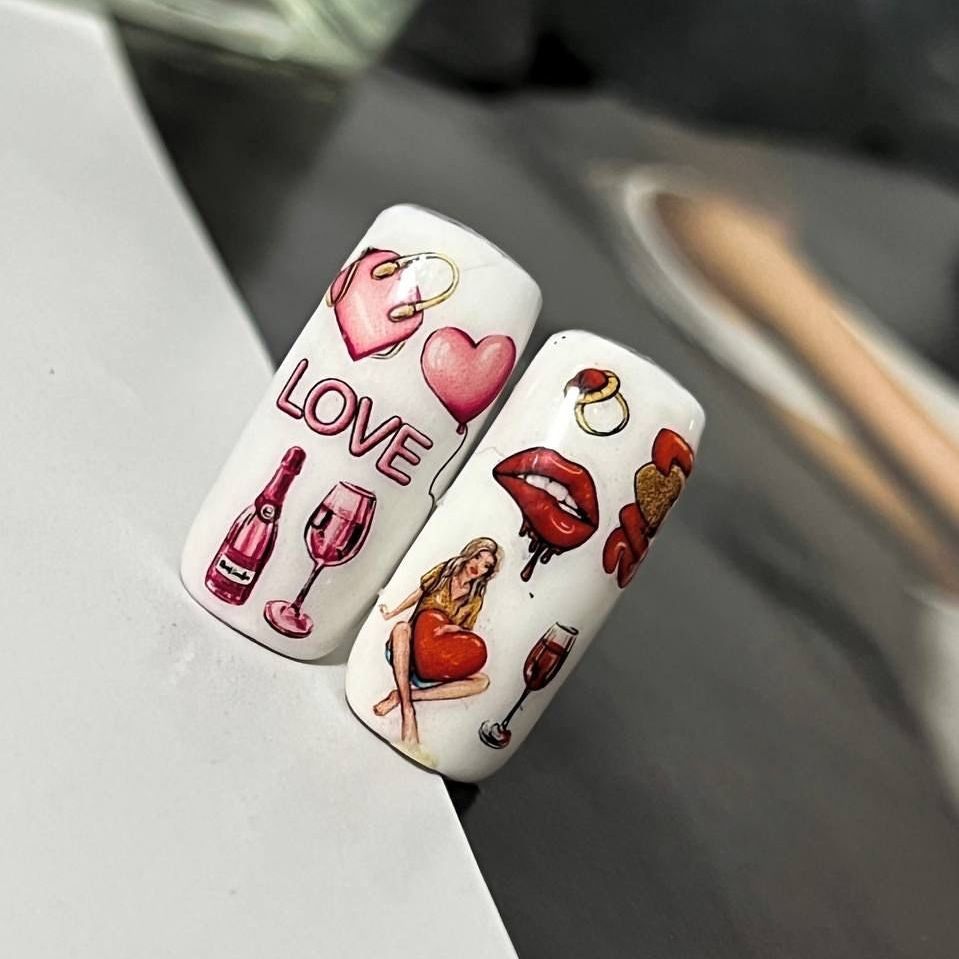 FC-14 / Nail Decal 2D / Valentine's Day - Xochi Nail Designs LLC