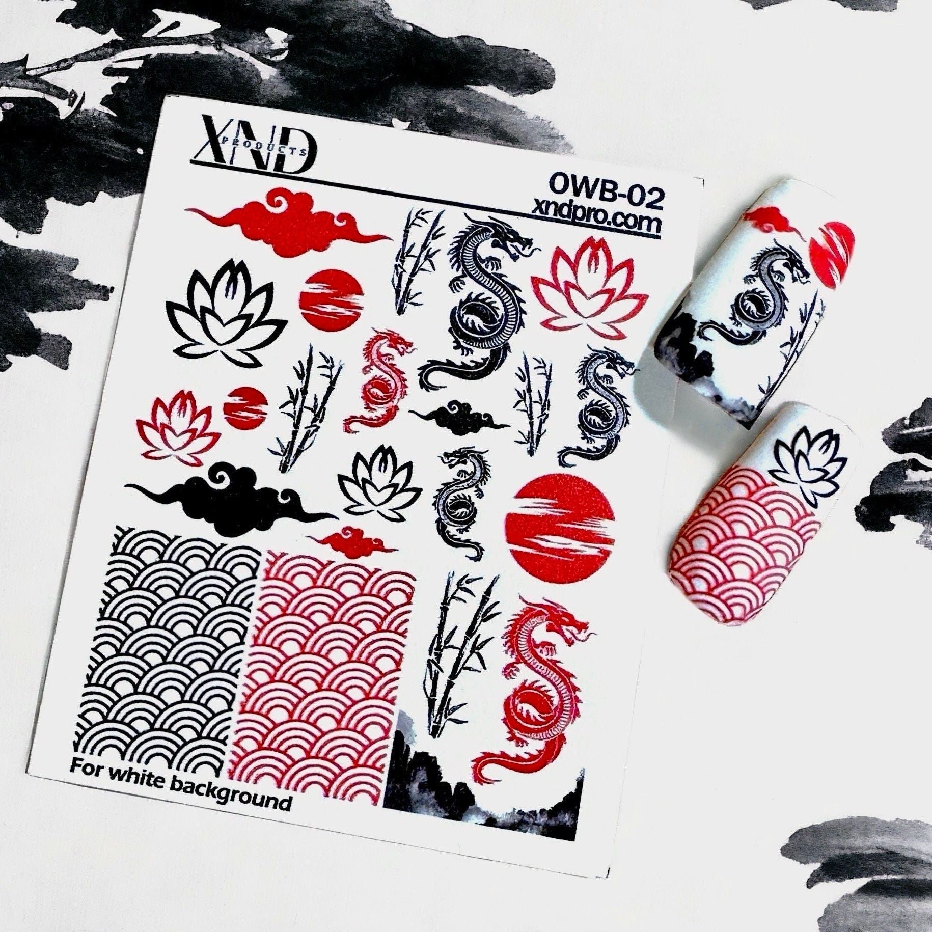 OWB-02 / Nail Decal 2D /Chinese New Year / Dragons - Xochi Nail Designs LLC