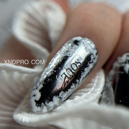 Diamond Grey Black - Gunmetal Chrome Powder, Metallic Nails, Mirror Effect, Black Chrome - Xochi Nail Designs LLC