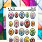 CL-47 / Nail Decal 2D/ Stained Glass/ Roses - Xochi Nail Designs LLC