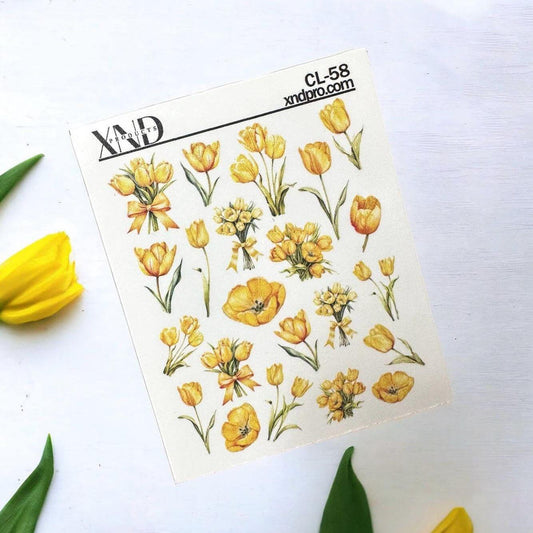 CL-58 / Nail Decal 2D/ Tulips/Spring Nails/ Beautiful Tulips - Xochi Nail Designs LLC