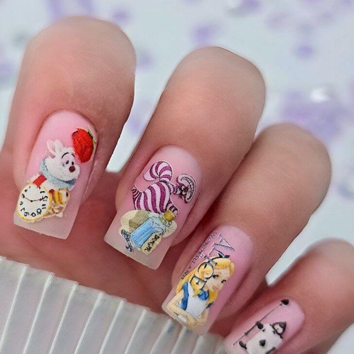 CL-34 / Nail Decal 2D / Alice inspired/ Wonderland / Alicia/ - Xochi Nail Designs LLC