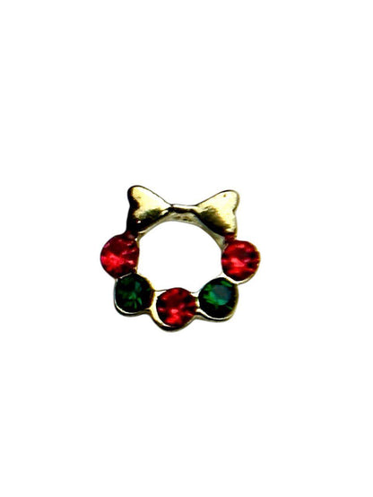 Nail Charm (2pcs) - Christmas Wreath Rhinestone