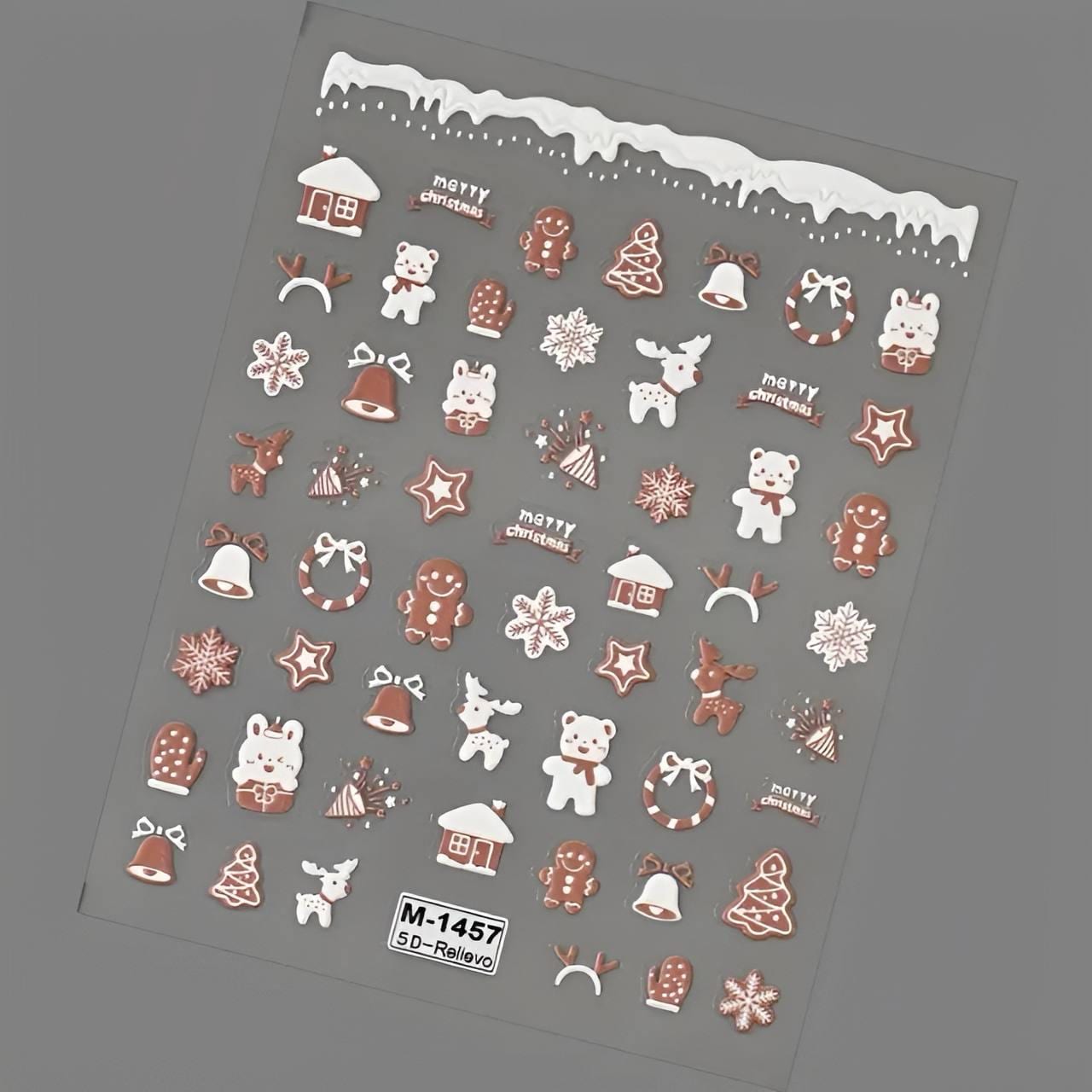 Self-Adhesive Nail Stickers/ Christmas Nail Art 5D / Santa/ Reindeer/ Snowflake/ Christmas Tree & Gingerbread Patterns