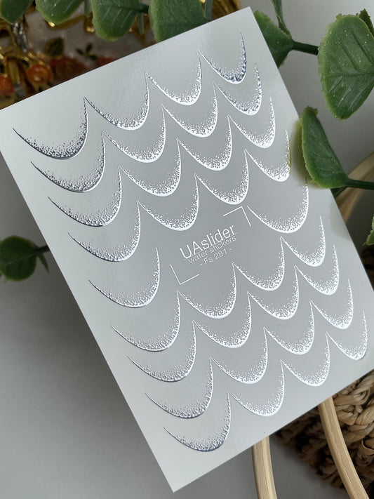 XND Products Nail Water Decal Silver FOIL/ Silver French Tip/ French Line/ French Nail Tattoo /Waterslide / Nail Waterslide Decals/ Nail Art/
