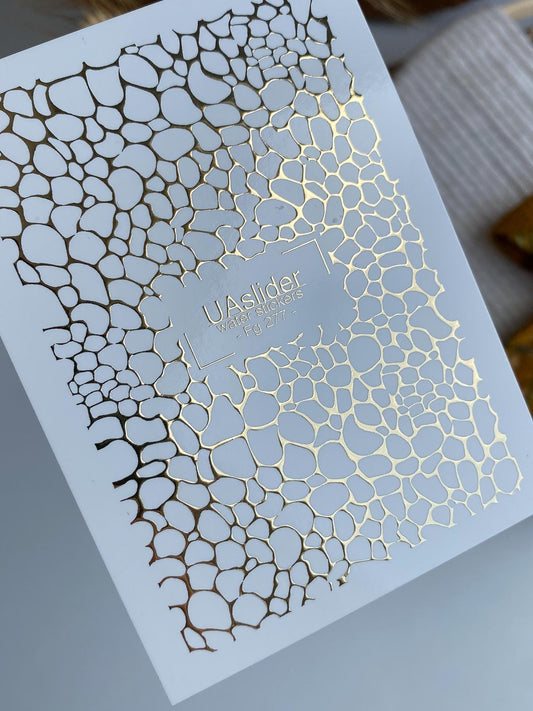 XND Products Nail Water Decal Gold FOIL/ Water Ripples Wraps/ Geometric Wave /Bubble Nails/Waterslide / Nail Waterslide Decals/ Nail Art/