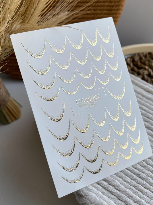 XND Products Nail Water Decal Gold FOIL/ Gold French Tip/ French Line/ French Nail Tattoo /Waterslide / Nail Waterslide Decals/ Nail Art/
