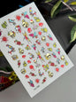 UASlider 2D Nail Decal MC-055 Colorful Metallic Tattoo Nail Water Decals - Skulls, Parrots, Roses & Blood Splatter
