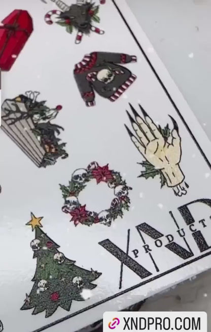 NO.5 / Nail Decal 2D/ Creepy Christmas Nails / Krampus Nails