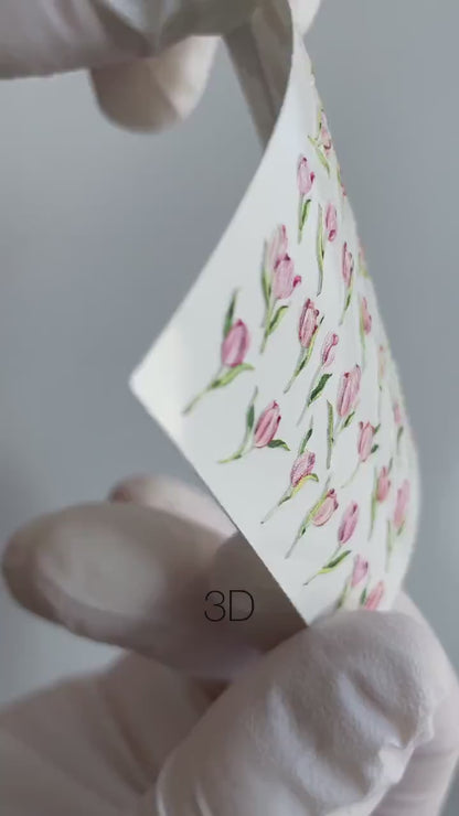 3D/368 / 3D Nail Decal /Tulips/ Flowers