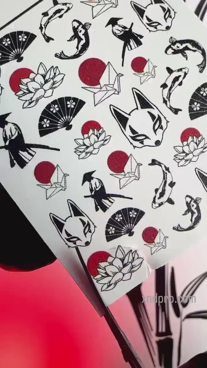 CL-94 / Nail Decal 2D / Japanese / Geisha / Dragon / Koi Fish